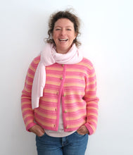 Load the image into the gallery viewer, Esisto cashmere cardigan round neck long sleeve