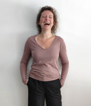 Load the image into the gallery viewer, Majestic Filatures Cotton Cashmere Shirt V-Neck Long Sleeve