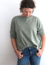 Laden Sie das Bild in den Galerie-Viewer, The Shirt Project dünner Baumwoll Strick Pullover U-Bootausschnitt 3/4 Arm