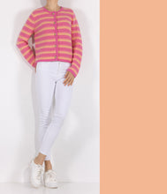Load the image into the gallery viewer, Esisto cashmere cardigan round neck long sleeve