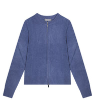 Load the image into the gallery viewer, Esisto Kaschmir Strickjacke Zip Rundhalsausschnitt Langarm