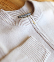 Load the image into the gallery viewer, Esisto Kaschmir Strickjacke Zip Rundhalsausschnitt Langarm
