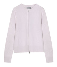 Load the image into the gallery viewer, Esisto Kaschmir Strickjacke Zip Rundhalsausschnitt Langarm