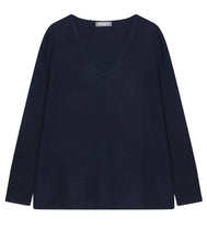Load the image into the gallery viewer, Esisto summer cashmere jumper V-neck long sleeve