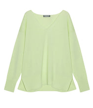 Load the image into the gallery viewer, Esisto summer cashmere jumper V-neck long sleeve