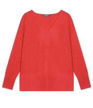 Load the image into the gallery viewer, Esisto summer cashmere jumper V-neck long sleeve
