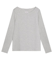 Load the image into the gallery viewer, The Shirt Project Viskose-Mix Shirt Rundhalsausschnitt Langarm Streifen