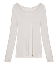 Load the image into the gallery viewer, The Shirt Project Viskose-Mix Shirt mit Spitze Langarm