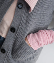 Load the image into the gallery viewer, engage Cashmere knit cardigan turtleneck