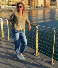 Load the image into the gallery viewer, engage recycled Kaschmir Strickjacke Strukturstrick