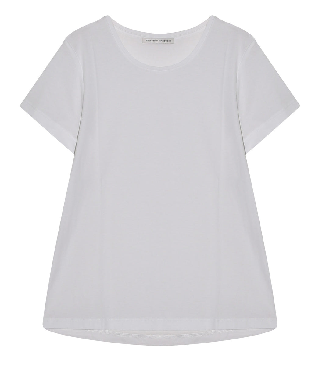 – Cashmere Fashion Paris Neck T-Shirt Handwork Round Short Sleeve Cotton Trusted