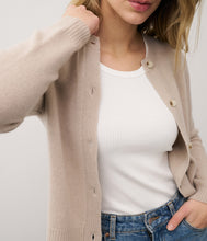 Load the image into the gallery viewer, 0039Italy cashmere-wool blend cardigan Giulia round neckline
