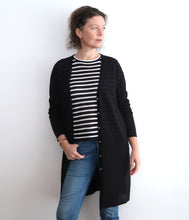 Laden Sie das Bild in den Galerie-Viewer, Esisto Leinen-Viskose-Mix Sommer Strick Cardigan Lang
