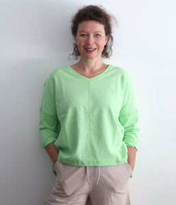 The Shirt Project Organic Baumwoll Sweatshirt V-Ausschnitt 3/4 Arm