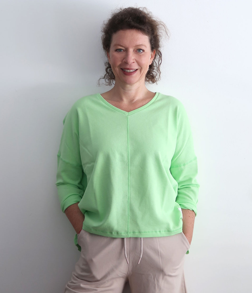 The Shirt Project Organic Baumwoll Sweatshirt V-Ausschnitt 3/4 Arm