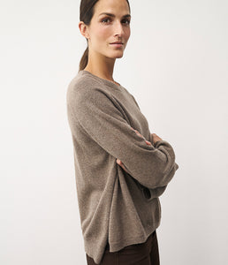 0039Italy Kaschmir-Wolle-Mix Pullover Rundhalsausschnitt Nikita