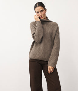 0039Italy Kaschmir-Wolle-Mix Stehkragen Pullover Lona