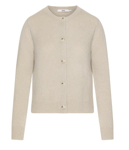 0039Italy cashmere-wool blend cardigan Giulia round neckline