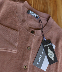 Esisto Kaschmir Strickjacke Rundhalsausschnitt Langarm