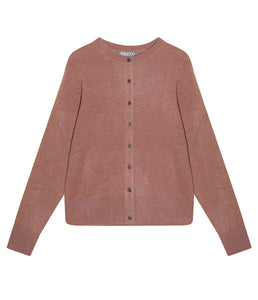 Esisto Kaschmir Strickjacke Rundhalsausschnitt Langarm