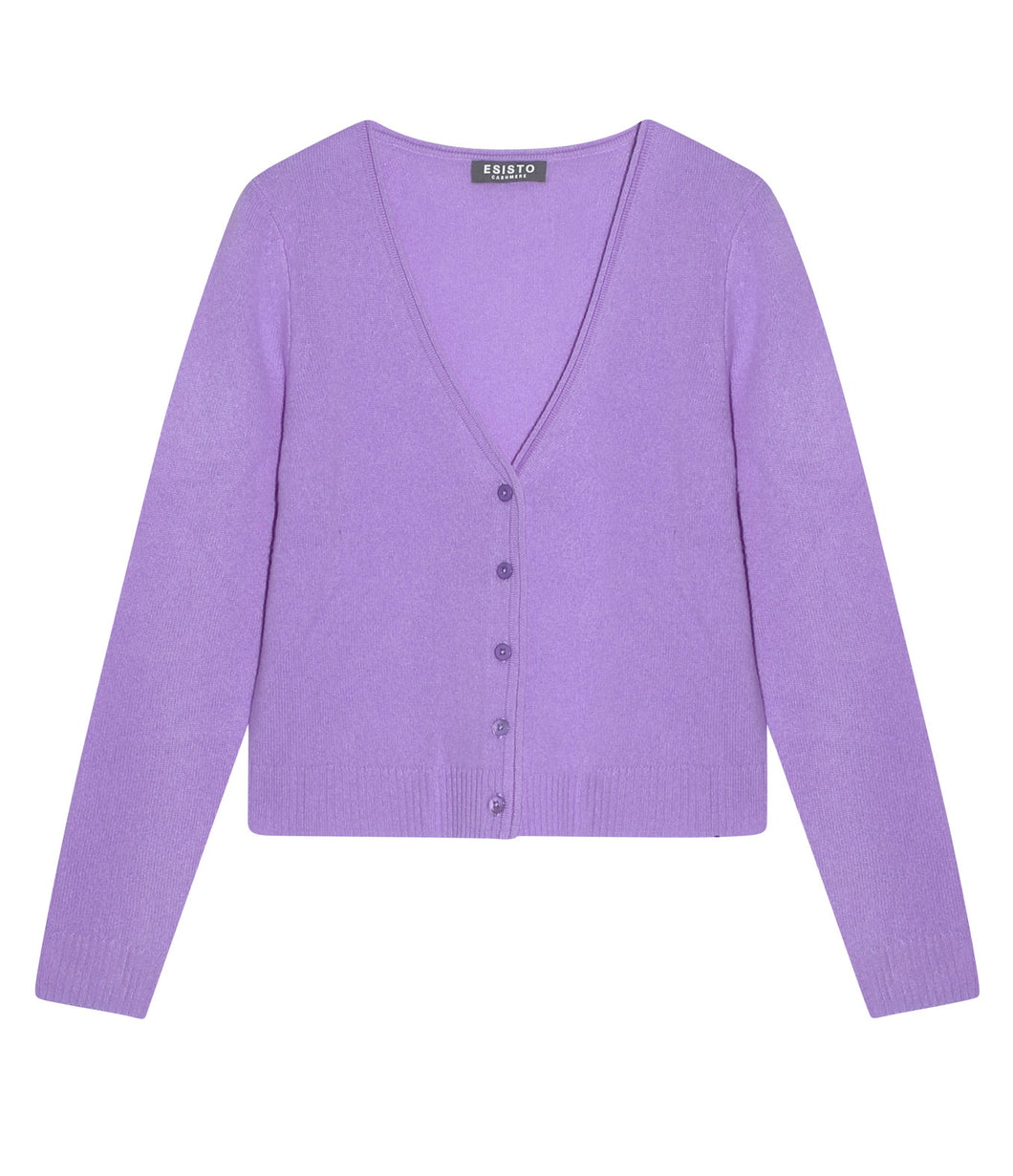Esisto Kaschmir Strickjacke V-Ausschnitt Langarm