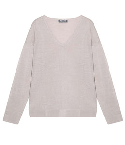 Esisto linen-viscose mix jumper V-neck long sleeve