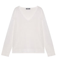 Load the image into the gallery viewer, Esisto linen-viscose mix jumper V-neck long sleeve

