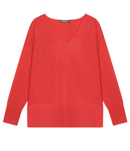 Load the image into the gallery viewer, Esisto summer cashmere jumper V-neck long sleeve
