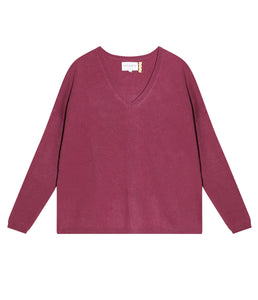 Les tricots de Léa Kaschmir Pullover Monjako V-Ausschnitt