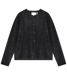 Les tricots de Léa Wolle-Kaschmir Strickjacke Gigy Rundhals-Ausschnitt