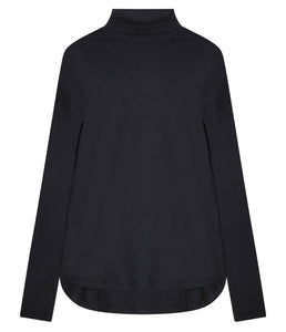 Majestic Filatures Baumwoll-Kaschmir Rollkragen Shirt Langarm