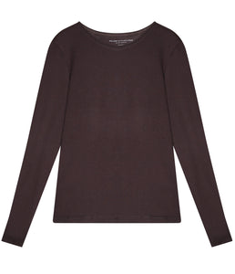Majestic Filatures Baumwolle-Kaschmir Shirt Rundhalsausschnitt Langarm