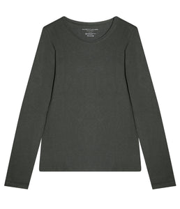 Majestic Filatures Baumwolle-Kaschmir Shirt Rundhalsausschnitt Langarm
