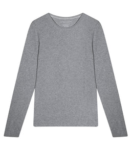 Majestic Filatures Baumwolle-Kaschmir Shirt Rundhalsausschnitt Langarm