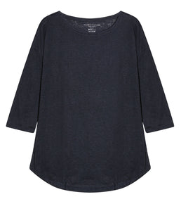 Majestic Filatures Leinen-Mix Shirt U-Boot Ausschnitt weite Form