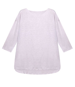 Majestic Filatures Leinen-Mix Shirt U-Boot Ausschnitt weite Form