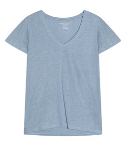Majestic Filatures Leinen-Mix Shirt V-Ausschnitt Kurzarm