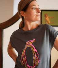Load the image into the gallery viewer, Railin cotton-modal shirt round neck short sleeve
