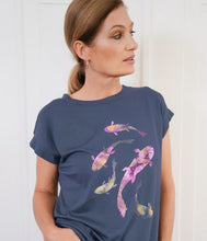 Load the image into the gallery viewer, Railin cotton-modal shirt round neck short sleeve
