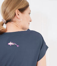 Load the image into the gallery viewer, Railin cotton-modal shirt round neck short sleeve
