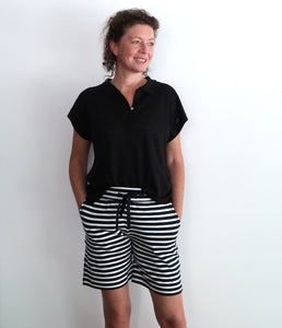 The Shirt Project organic cotton stripe sweat short