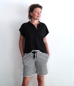 The Shirt Project organic cotton stripe sweat short