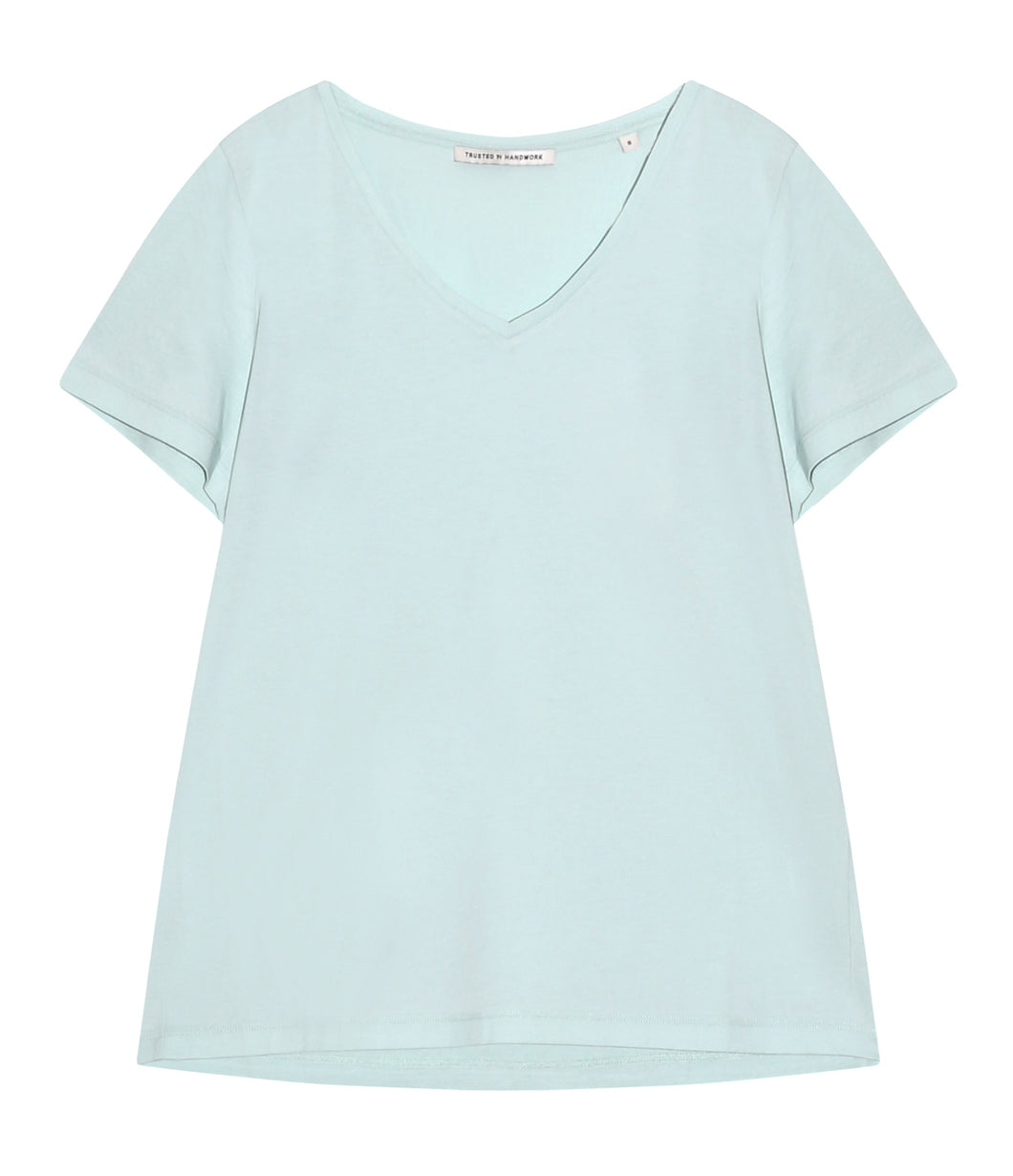 Trusted Handwork Baumwoll T-Shirt Toulouse V-Ausschnitt Kurzarm