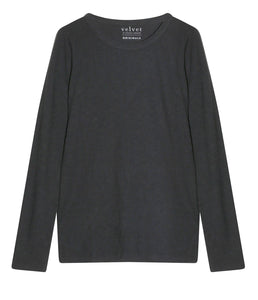 Velvet by Graham and Spencer Baumwoll Shirt Lizzie Rundhalsausschnitt Langarm