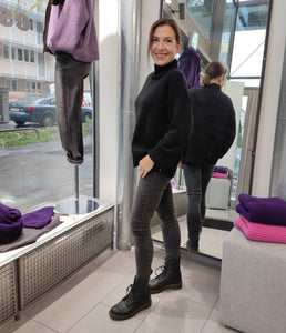 Re_Branded recycelt Kaschmir-Mix Pullover Stehkragen