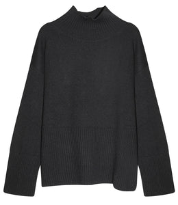 Re_Branded recycelt Kaschmir-Mix Pullover Stehkragen