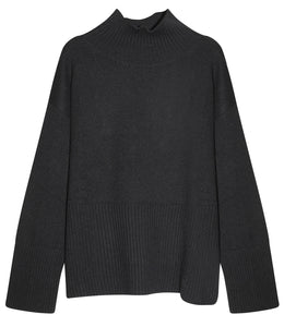 Re_Branded Recycled Cashmere Mix Pullover Stand-Up Collar