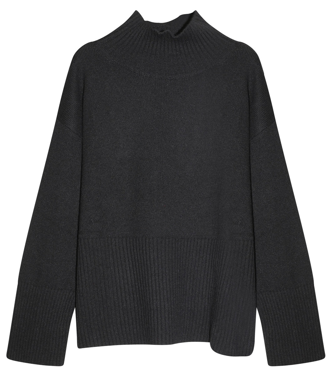 Re_Branded recycelt Kaschmir-Mix Pullover Stehkragen