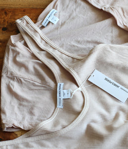 James Perse Baumwoll Shirt V-Ausschnitt Kurzarm