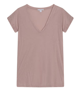James Perse Baumwoll Shirt V-Ausschnitt Kurzarm